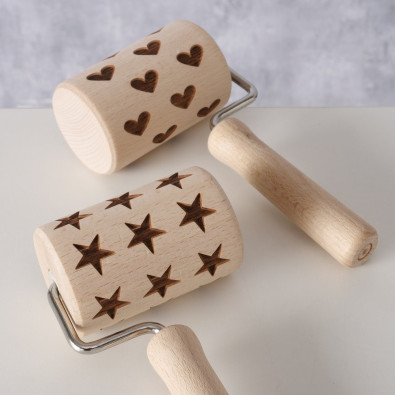 Hearts & Stars Rolling Pin Handle
